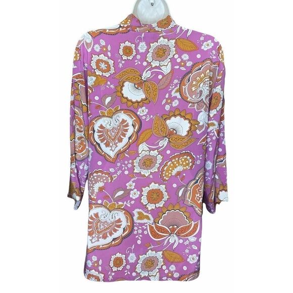 Sigrid Olsen Pink Floral Silk Tunic NWT XS - Picture 3 of 7